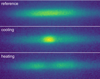 Fluorescence images of BaF molecules showing their laser cooling.